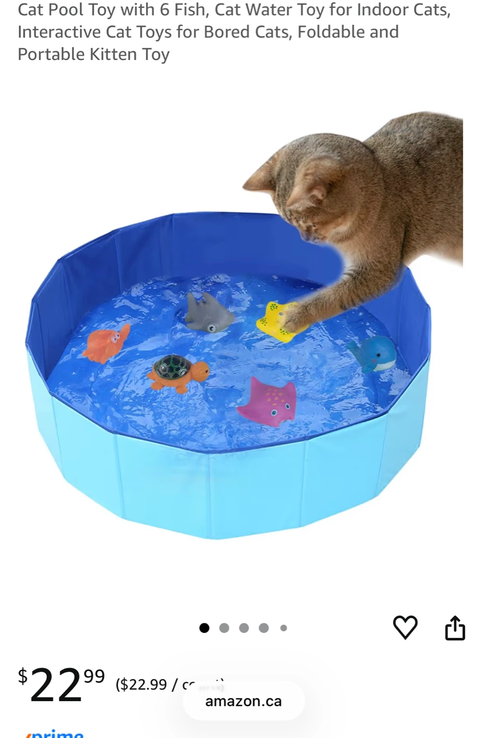 Cat Dog Pool Toy with 6 Fish Toys
