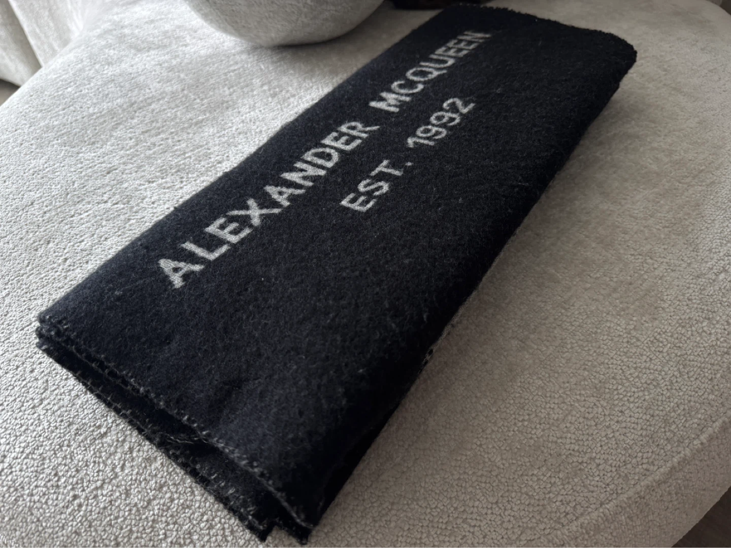 Alexander McQueen Black Wool Scarf