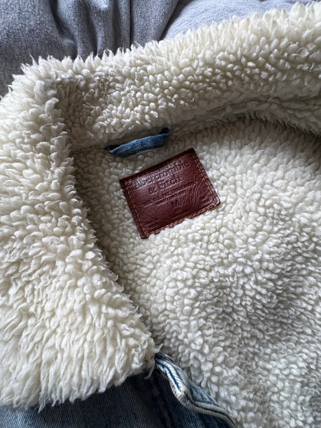 Abercrombie & Fitch Denim Fur Jacket