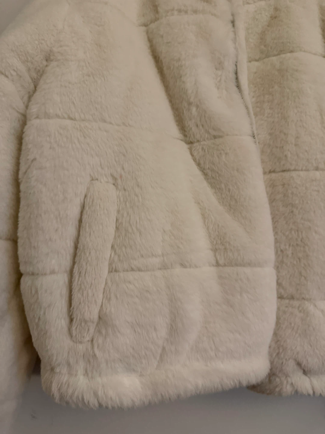 Cream Faux Fur Puffer Jacket - photo 3