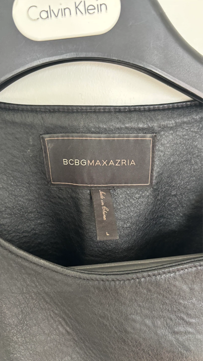 BCBGMAXAZRIA Black Faux Leather Moto Jacket - photo 4