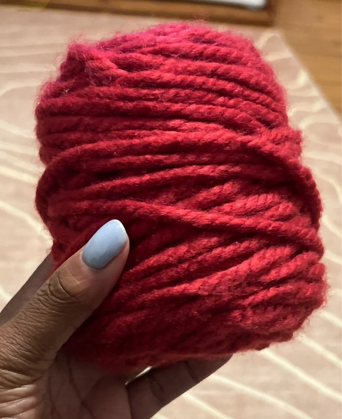 Magenta  chunky yarn ball