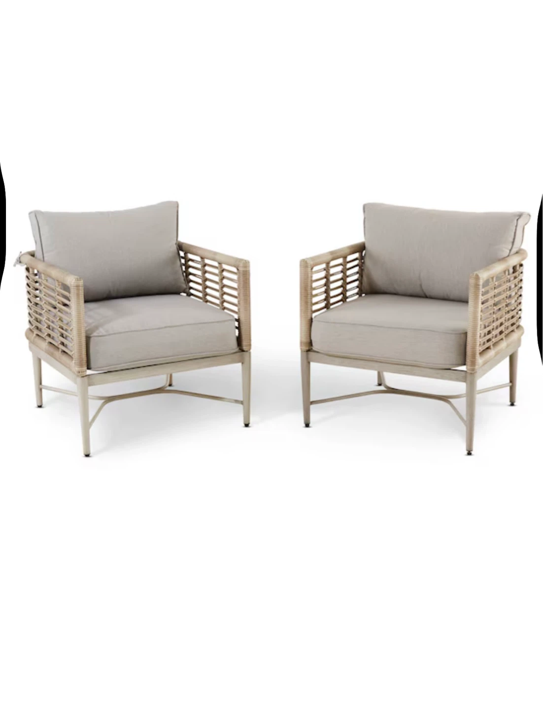 New CANVAS Silver Sands All-Weather Outdoor Armchairs , 2-pc
