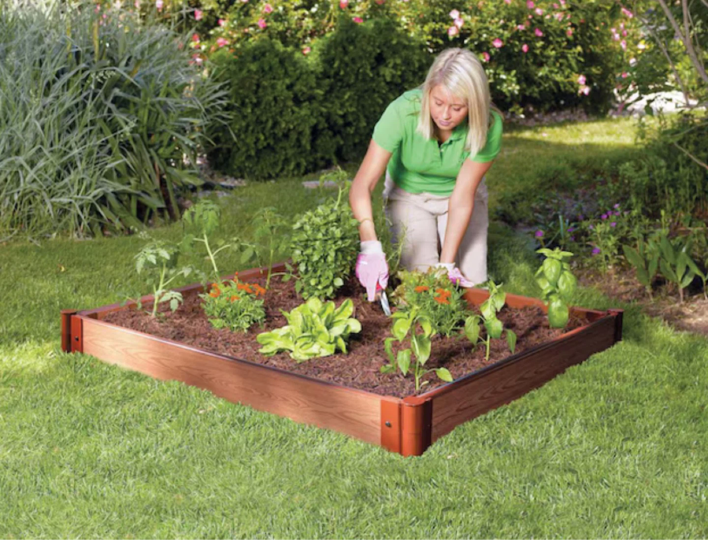 New Frame It All Outdoor Wooden Raised Garden Bed Planter
