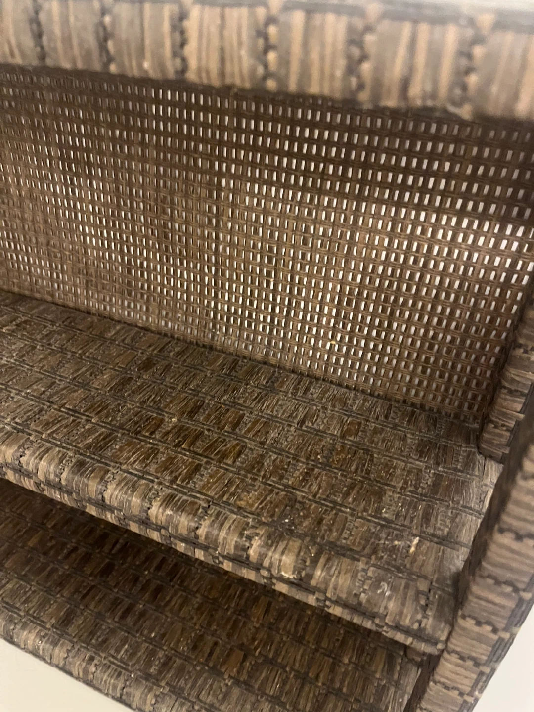 Wicker-look 3-shelf shelving unit - photo 2