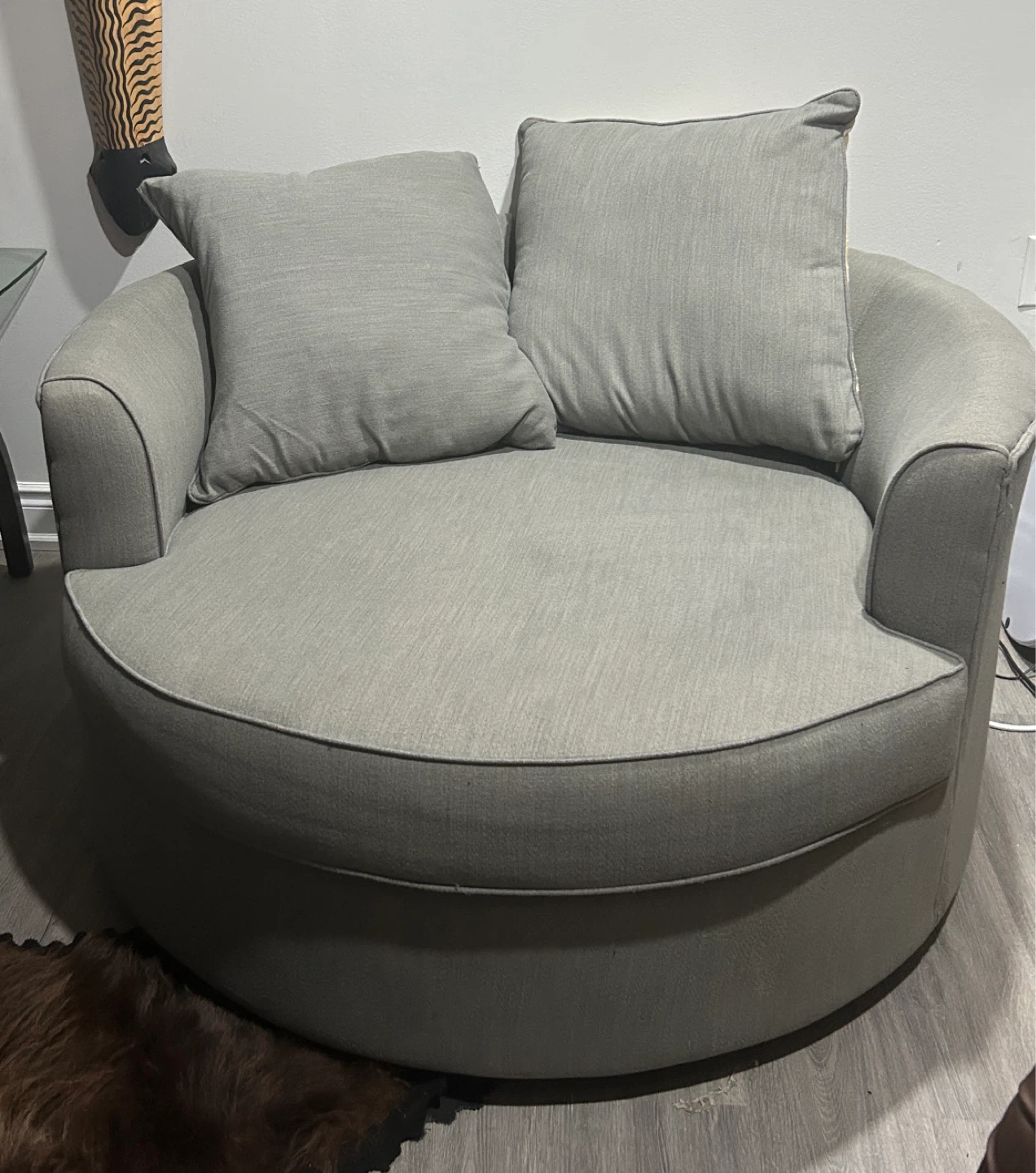 Grey  Armchair with 2 Pillows
