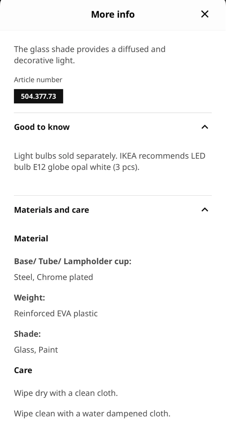 IKEA SIMRISHAMN Floor Lamp, Chrome Plated/Opal Glass - photo 5