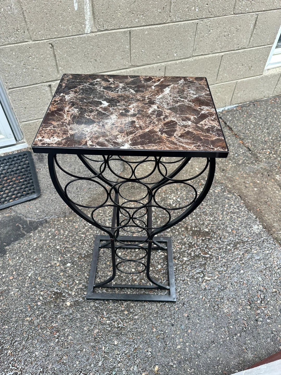 Wine Rack Stand with Marble Top