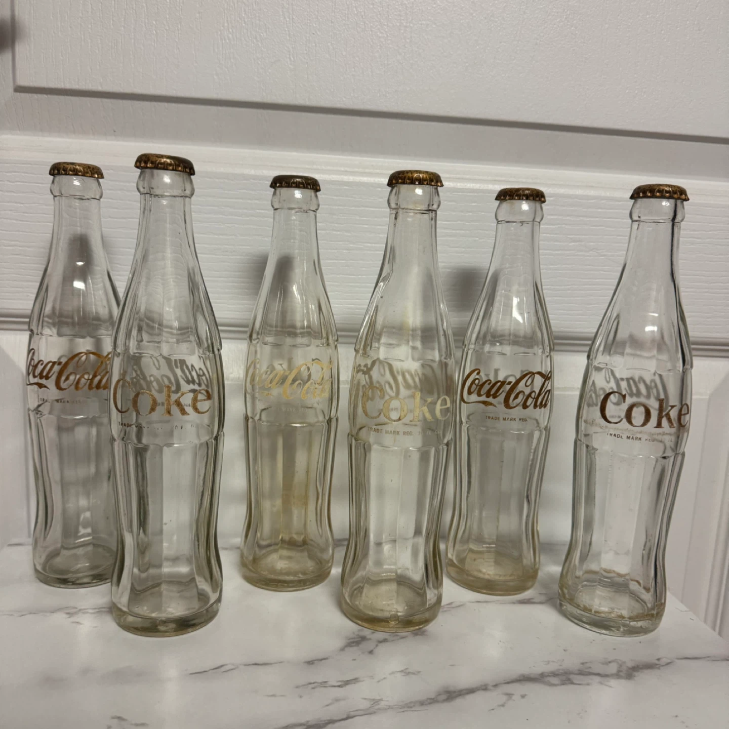 Set of 6 Vintage 60s Coca-Cola Glass Bottles