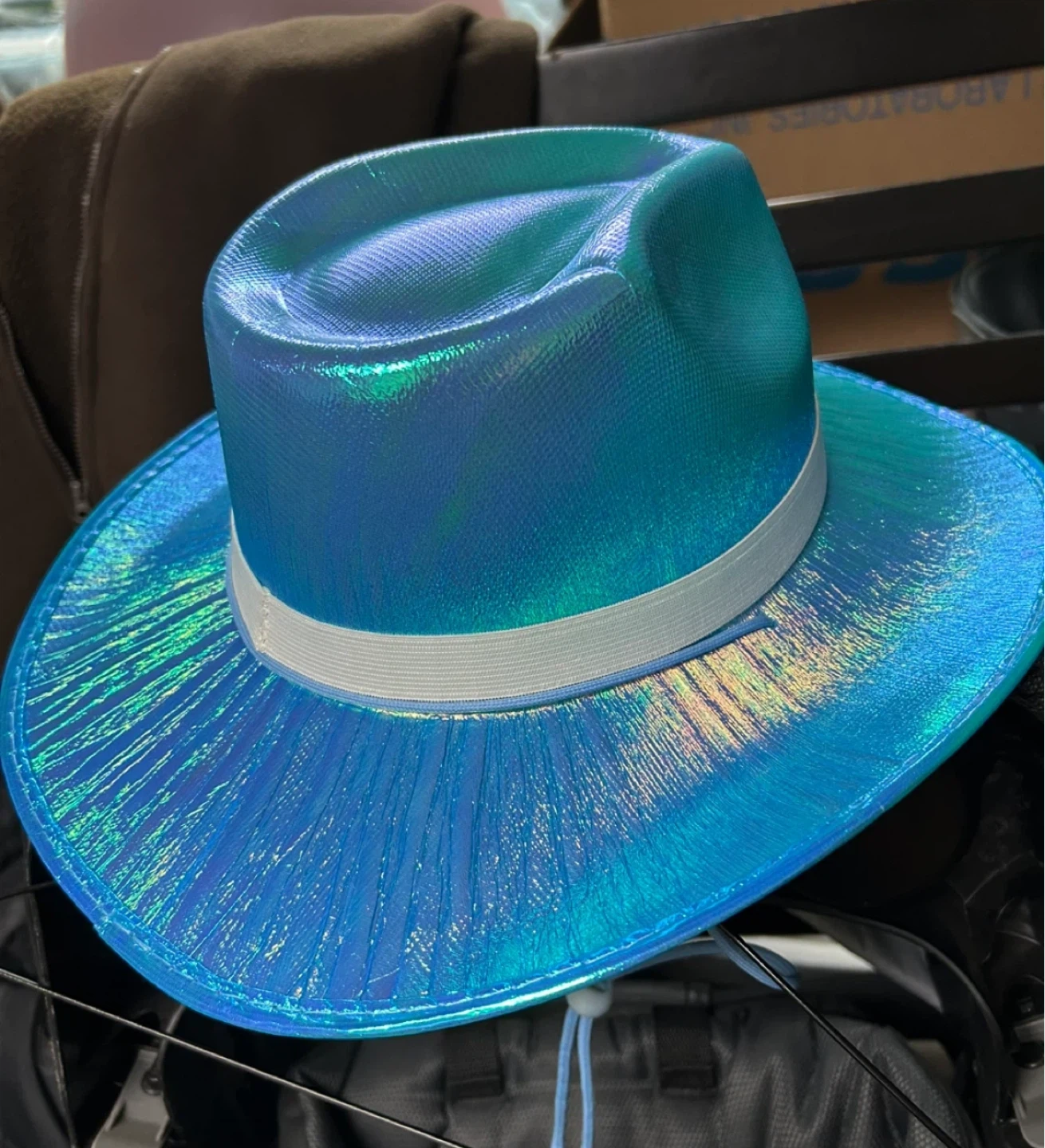 Blue Iridescent Fedora Hat