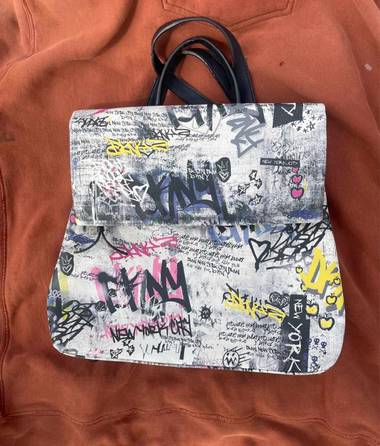DKNY New York City Graffiti Print Backpack