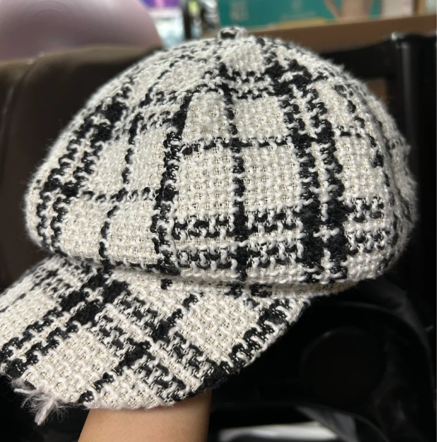 Tweed Plaid Newsboy Cap - photo 2