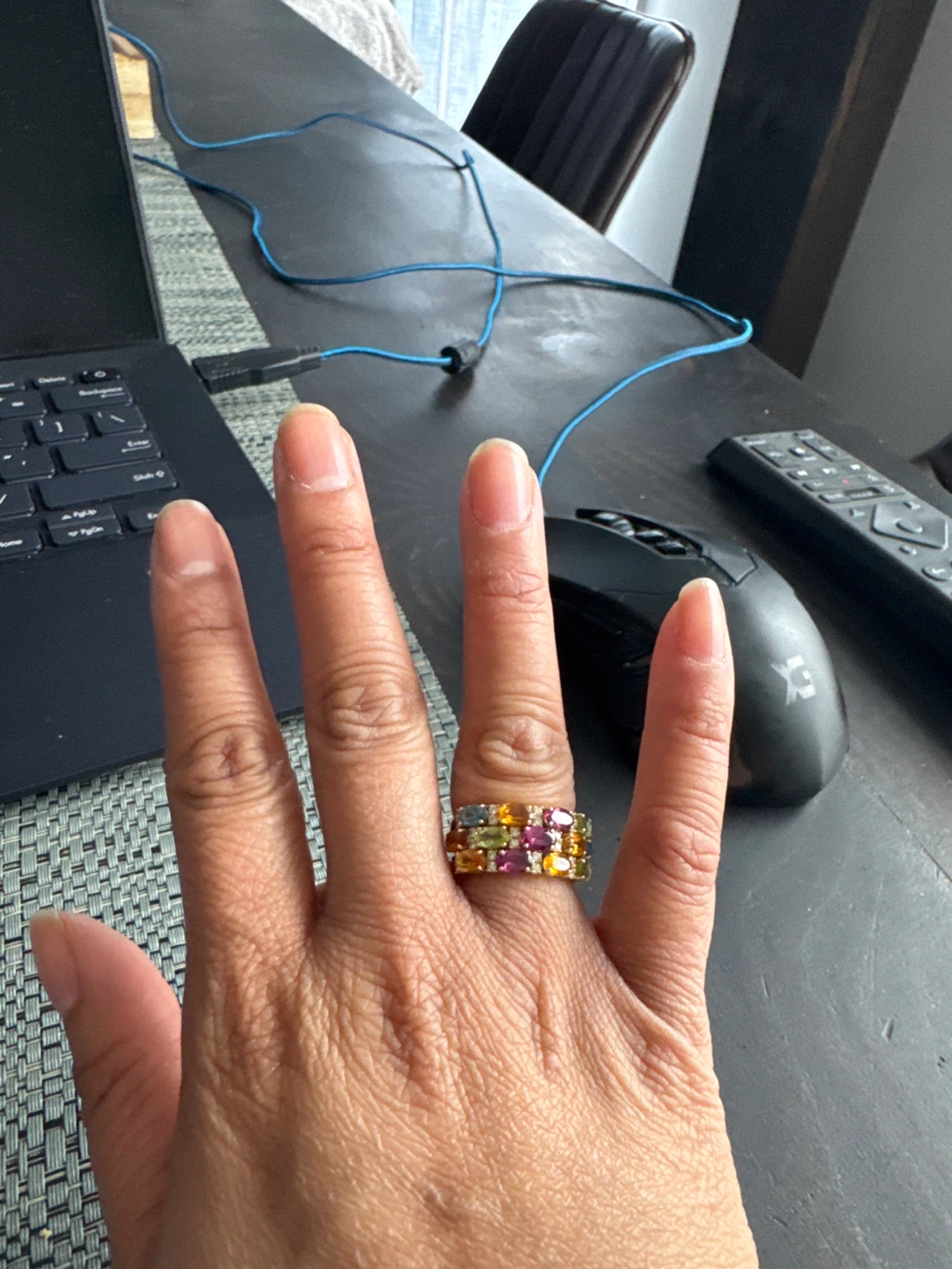 18 Gold Multi-Gemstone Ring - photo 3