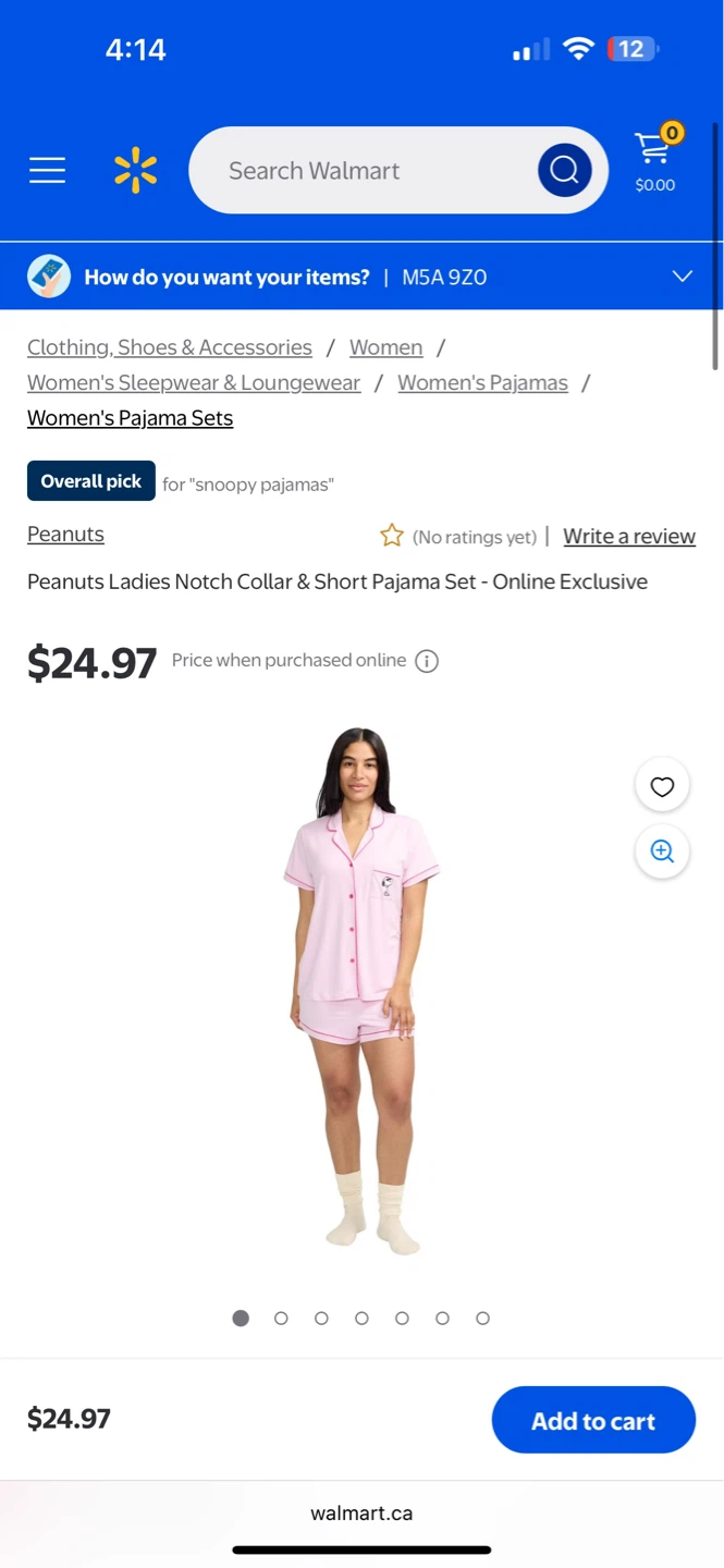 Peanuts Ladies Notch Collar & Short Pajama Set