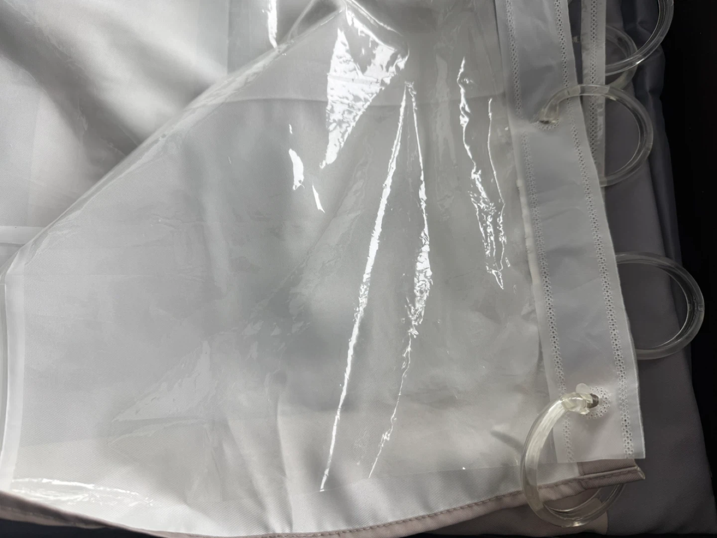 Fabric Shower Curtain with Liner - photo 3