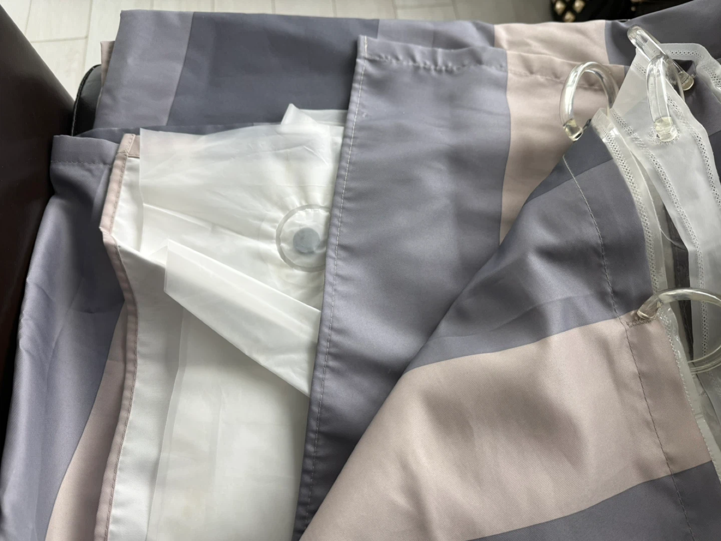 Fabric Shower Curtain with Liner - photo 4