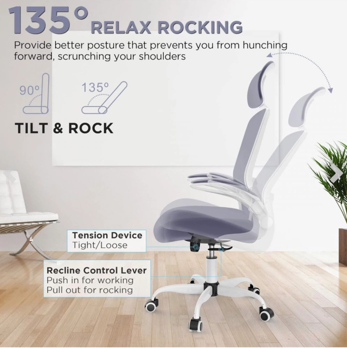 Ergonomic Office Chair with Tilt & Rock - Model OC-5188H - photo 3