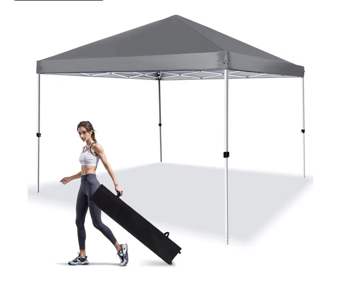 10x10 ft Grey Canopy Tent with Carrying Bag