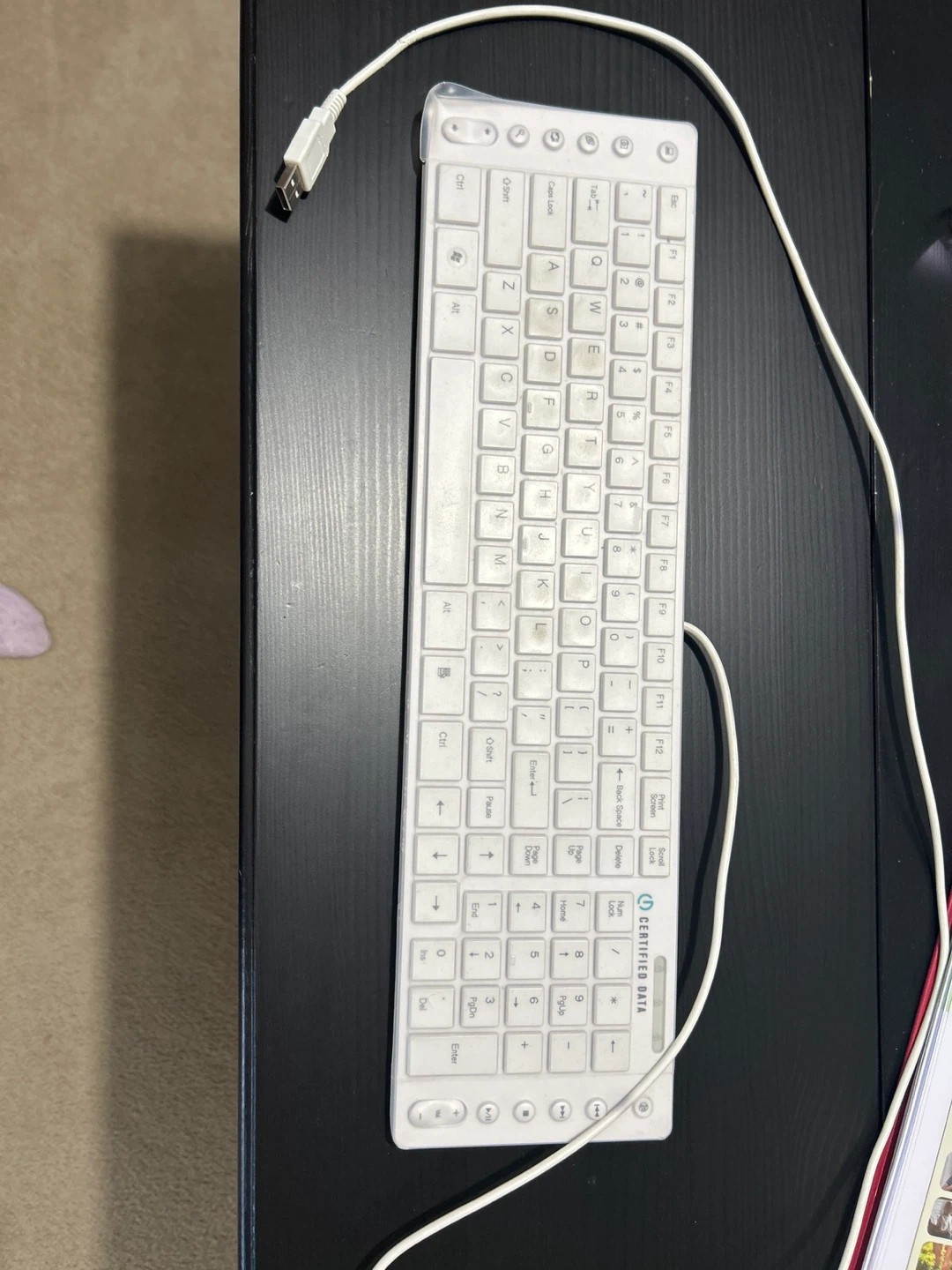 Certified Data White USB Keyboard