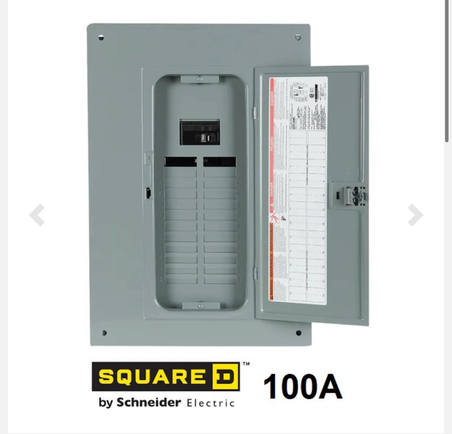 Square D 100A Circuit Breaker Load Center