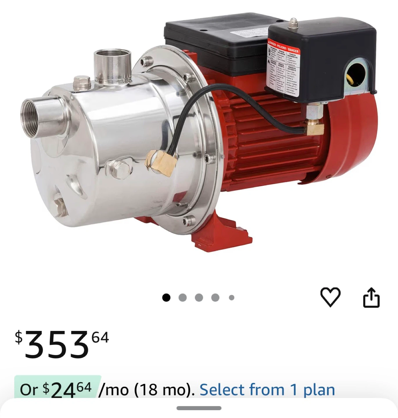 Red Lion 3/4 HP Water Pump 115/230V 12.8 GPM - photo 2