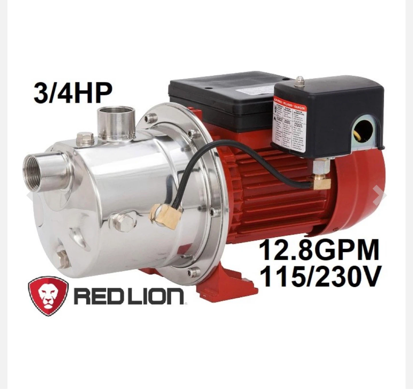 Red Lion 3/4 HP Water Pump 115/230V 12.8 GPM