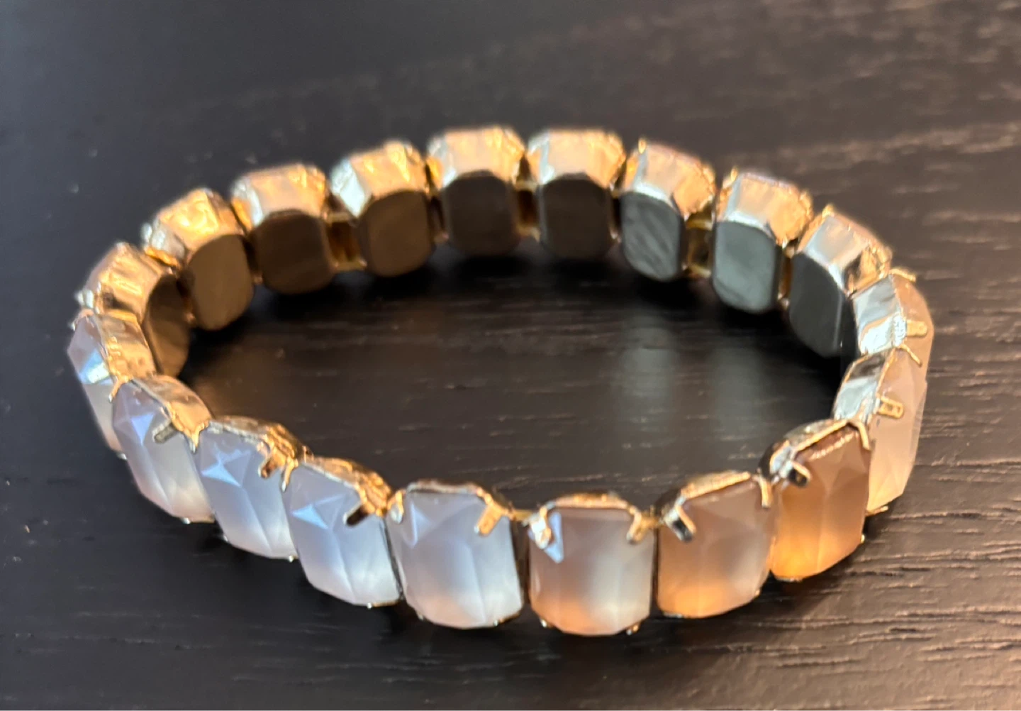 Stretch Bracelet with Faceted Gems