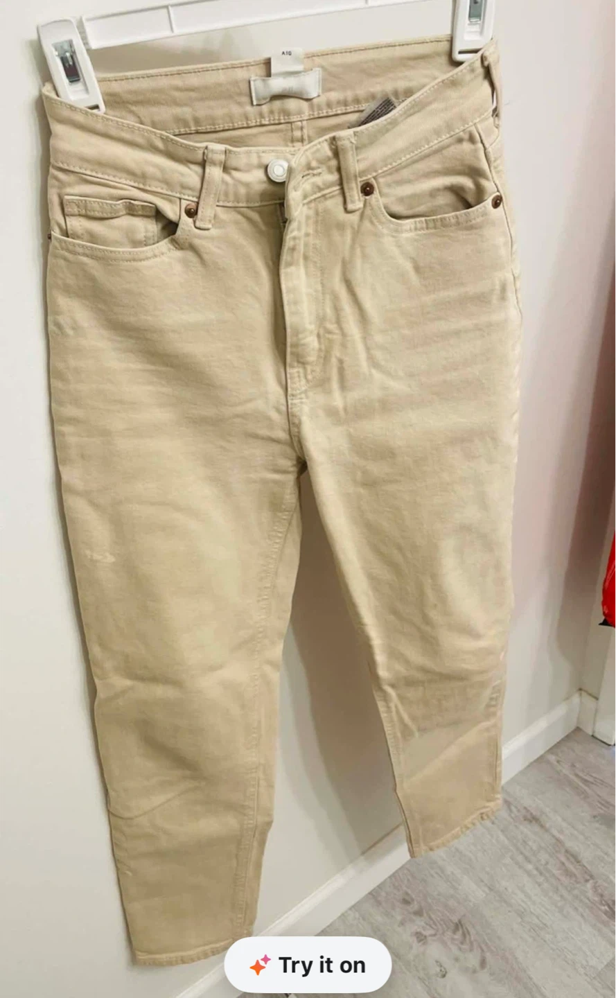 H&M Beige Straight Leg Jeans Size EUR 34