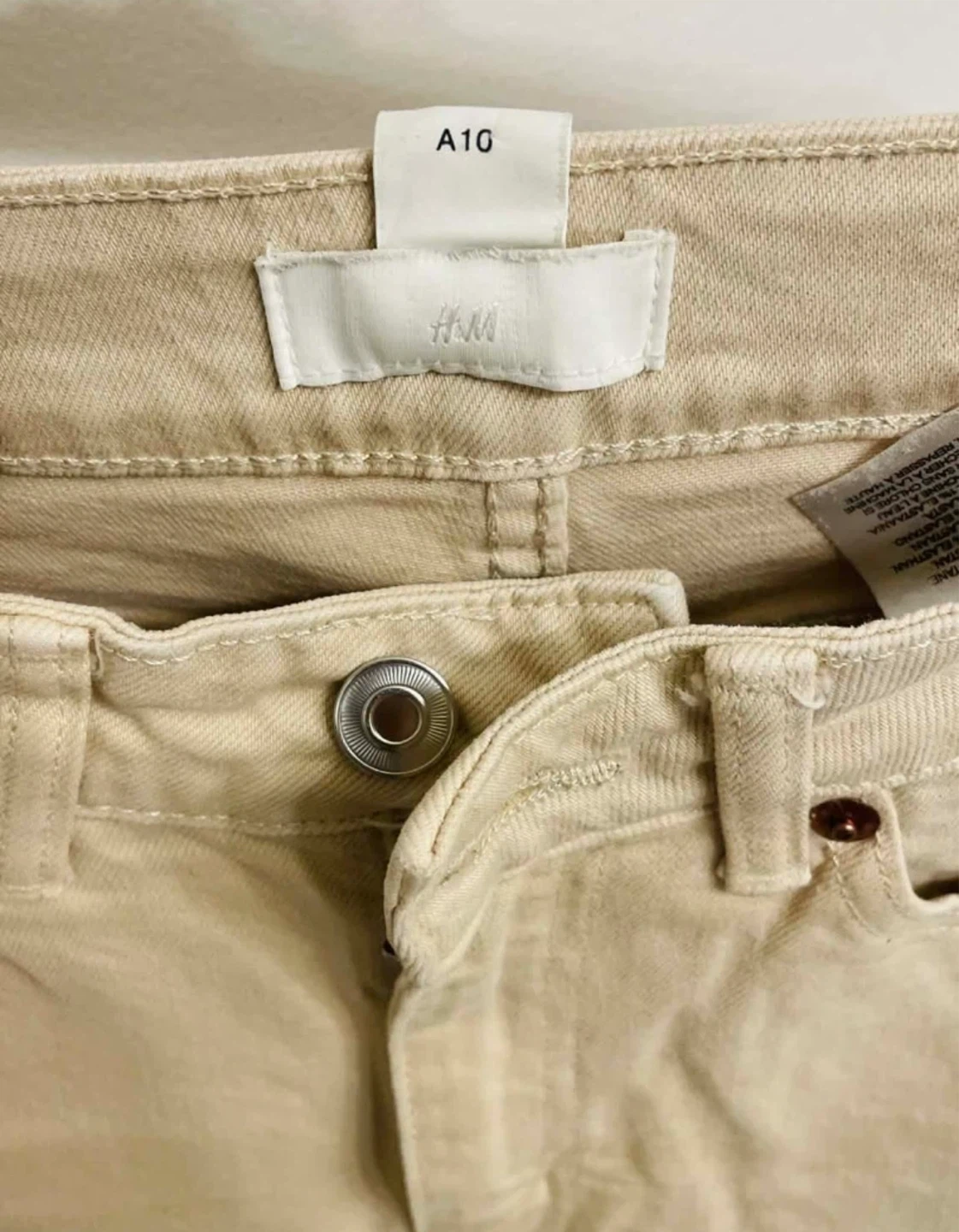 H&M Beige Straight Leg Jeans Size EUR 34 - photo 2