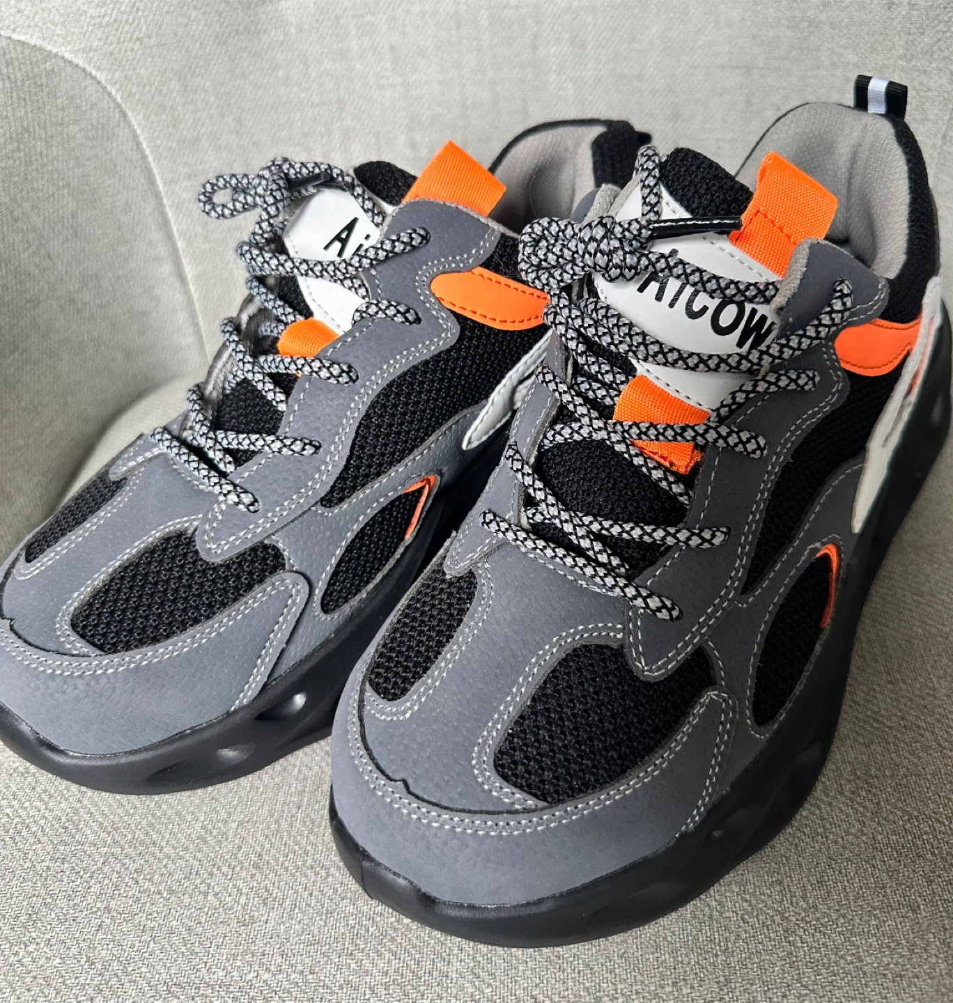 Work Shoes Grey Orange