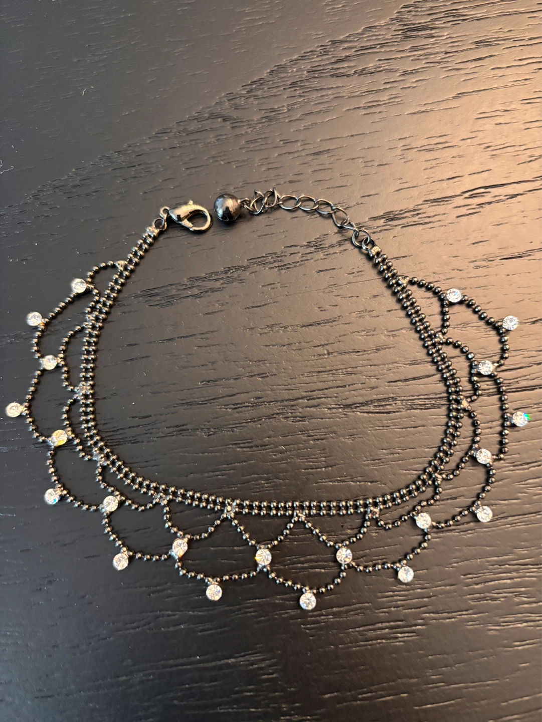 Beaded Rhinestone Anklet