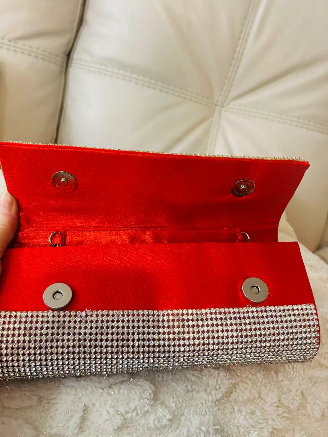 Sparkly Rhinestone Clutch with Chain