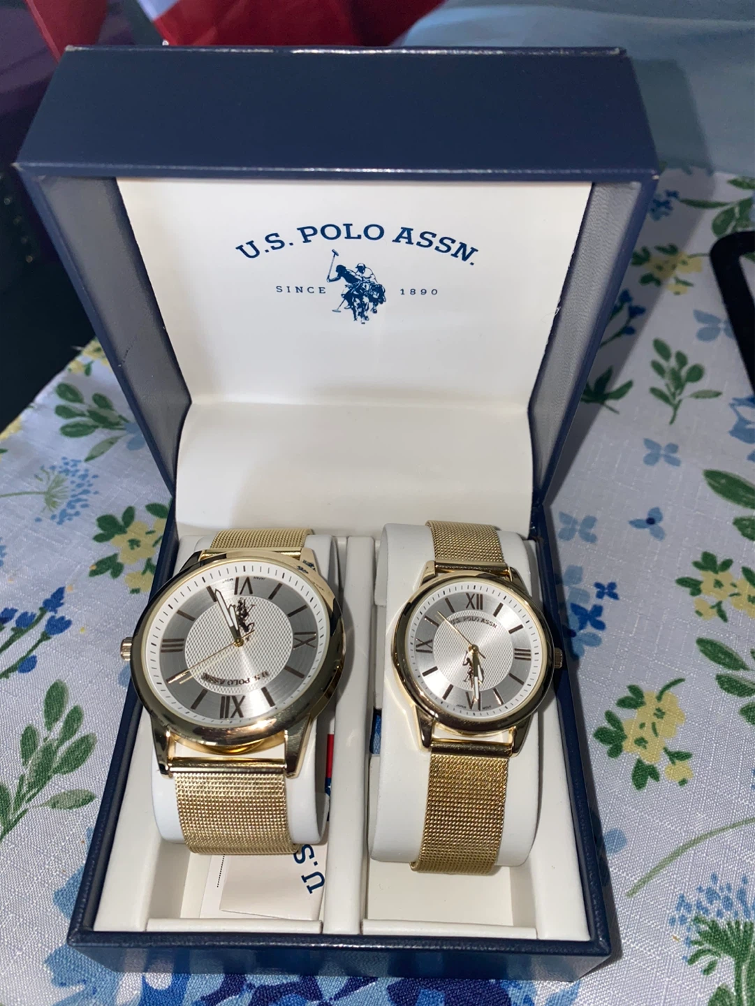 U.S. Polo Assn. Gold Mesh Watch Set