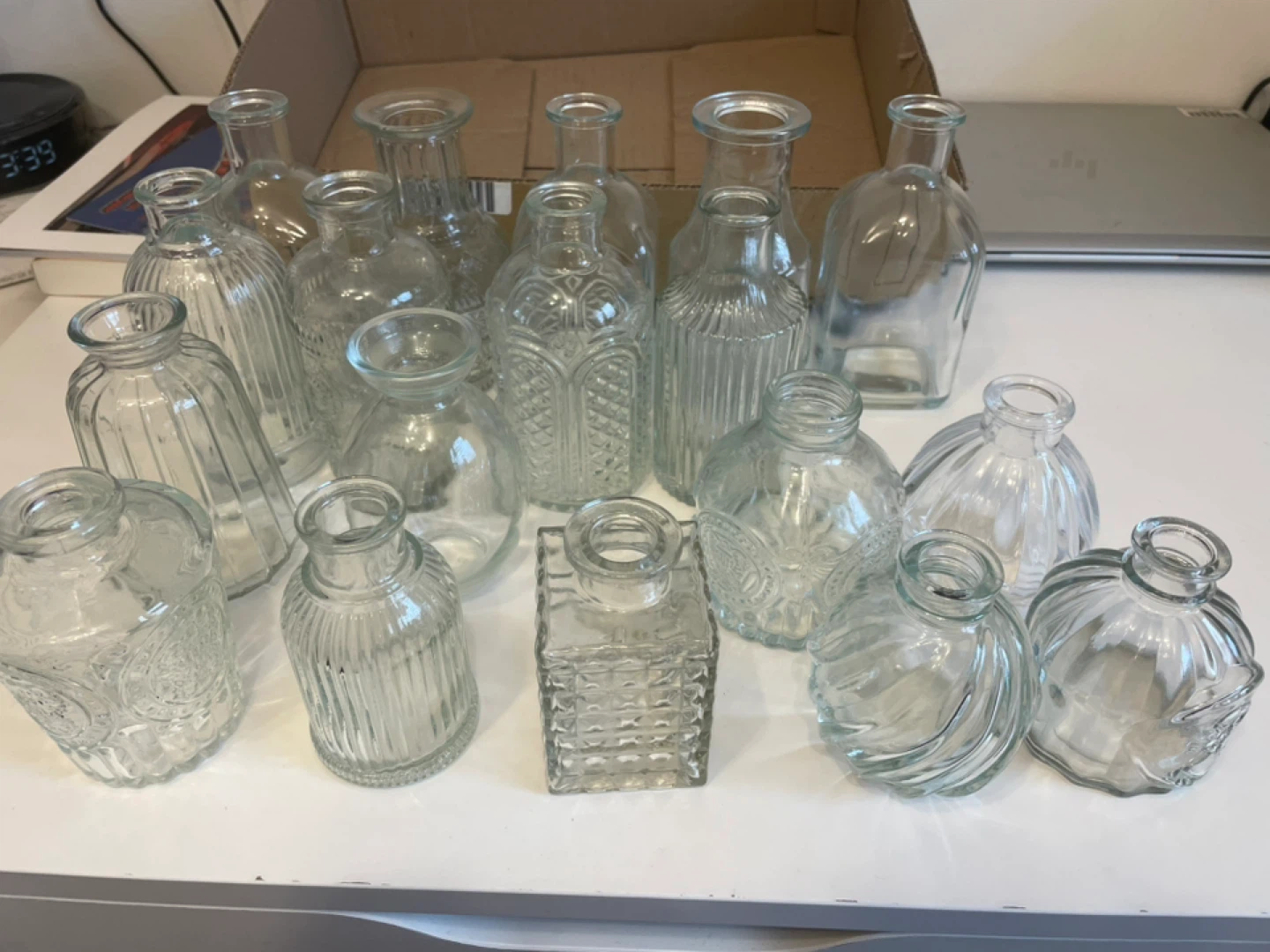 Assorted Clear Glass Bud Vases - Set of 41