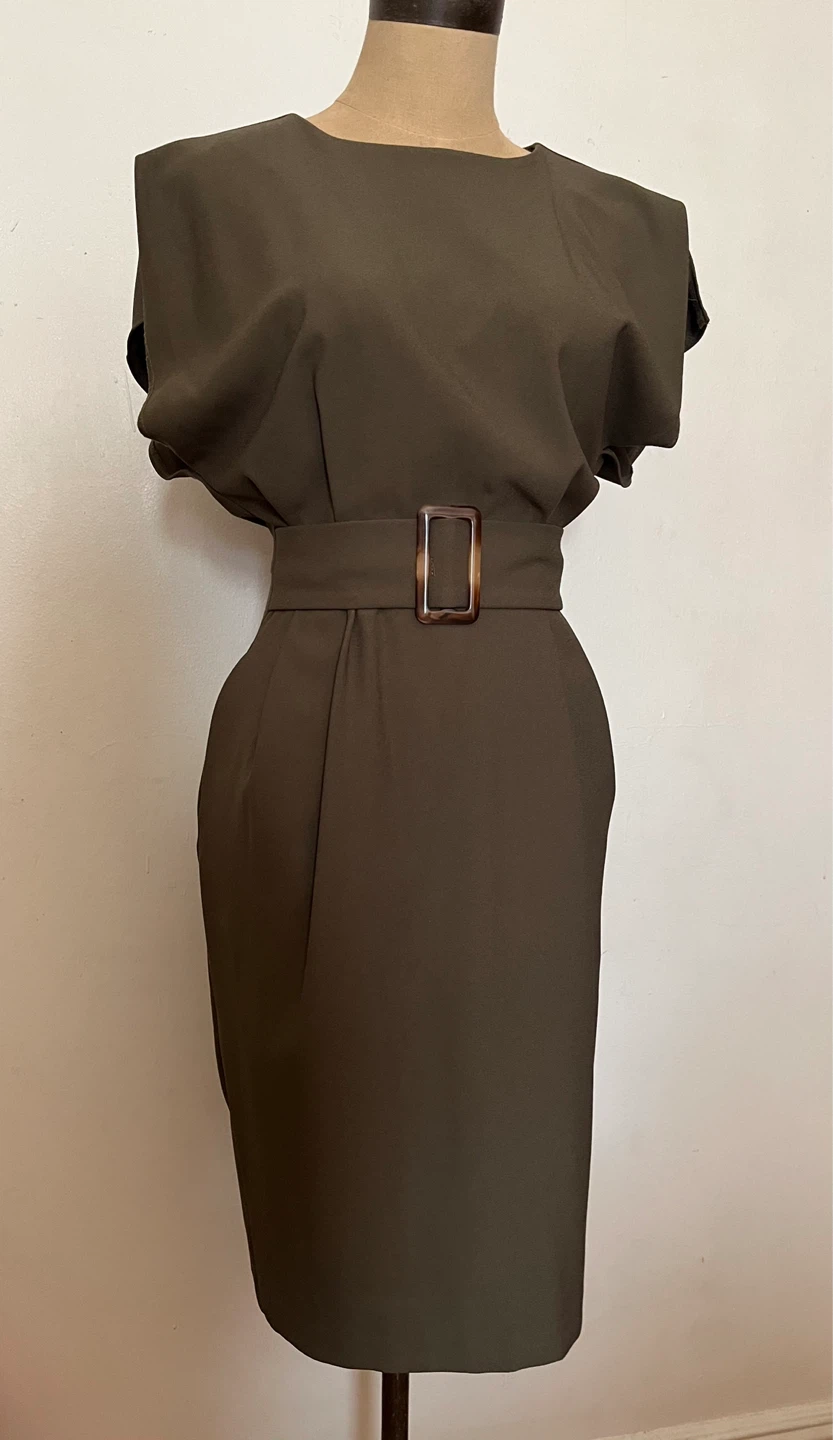ASOS Olive Green Belted Dress - US Size 2