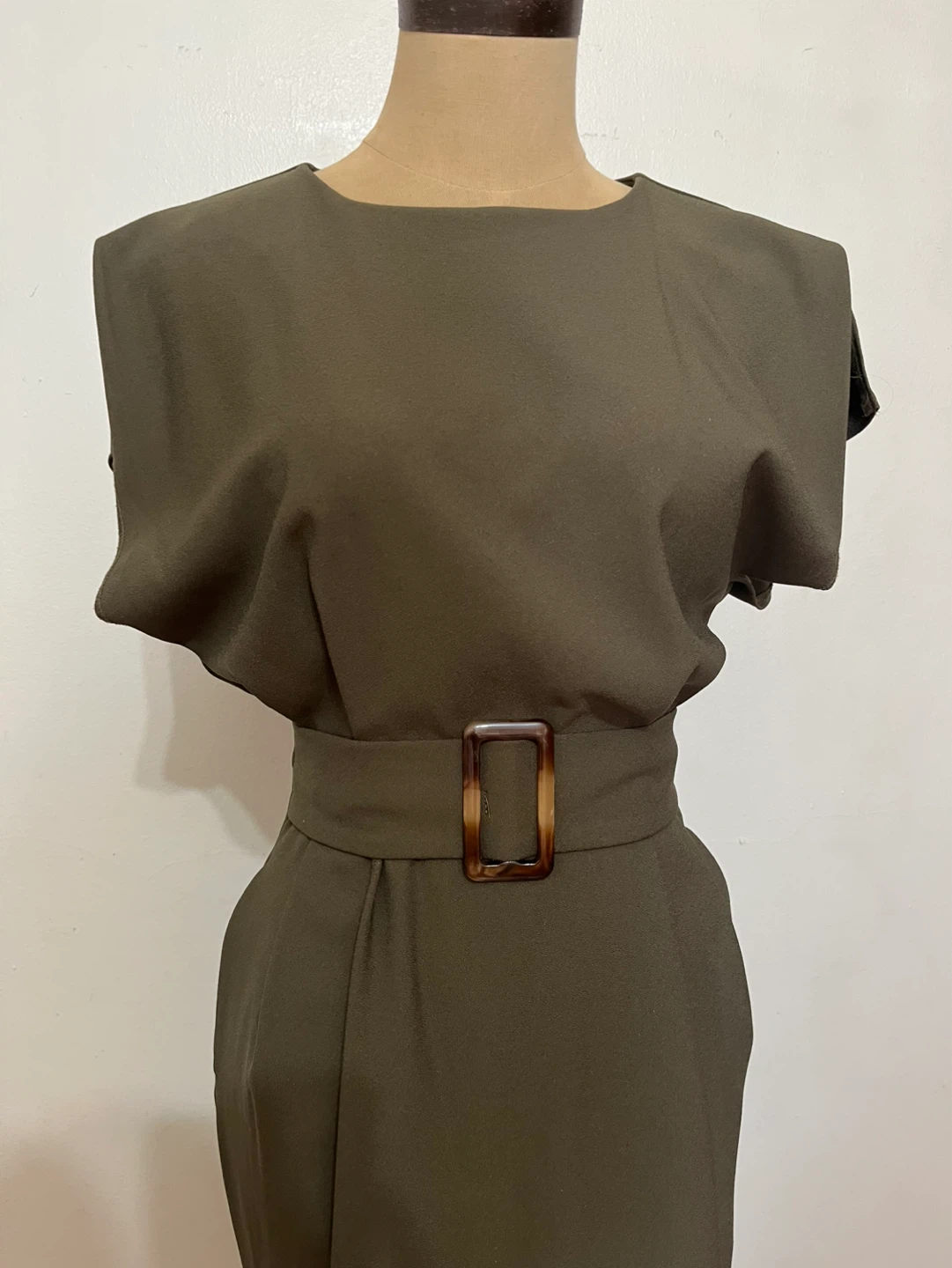 ASOS Olive Green Belted Dress - US Size 2 - photo 2