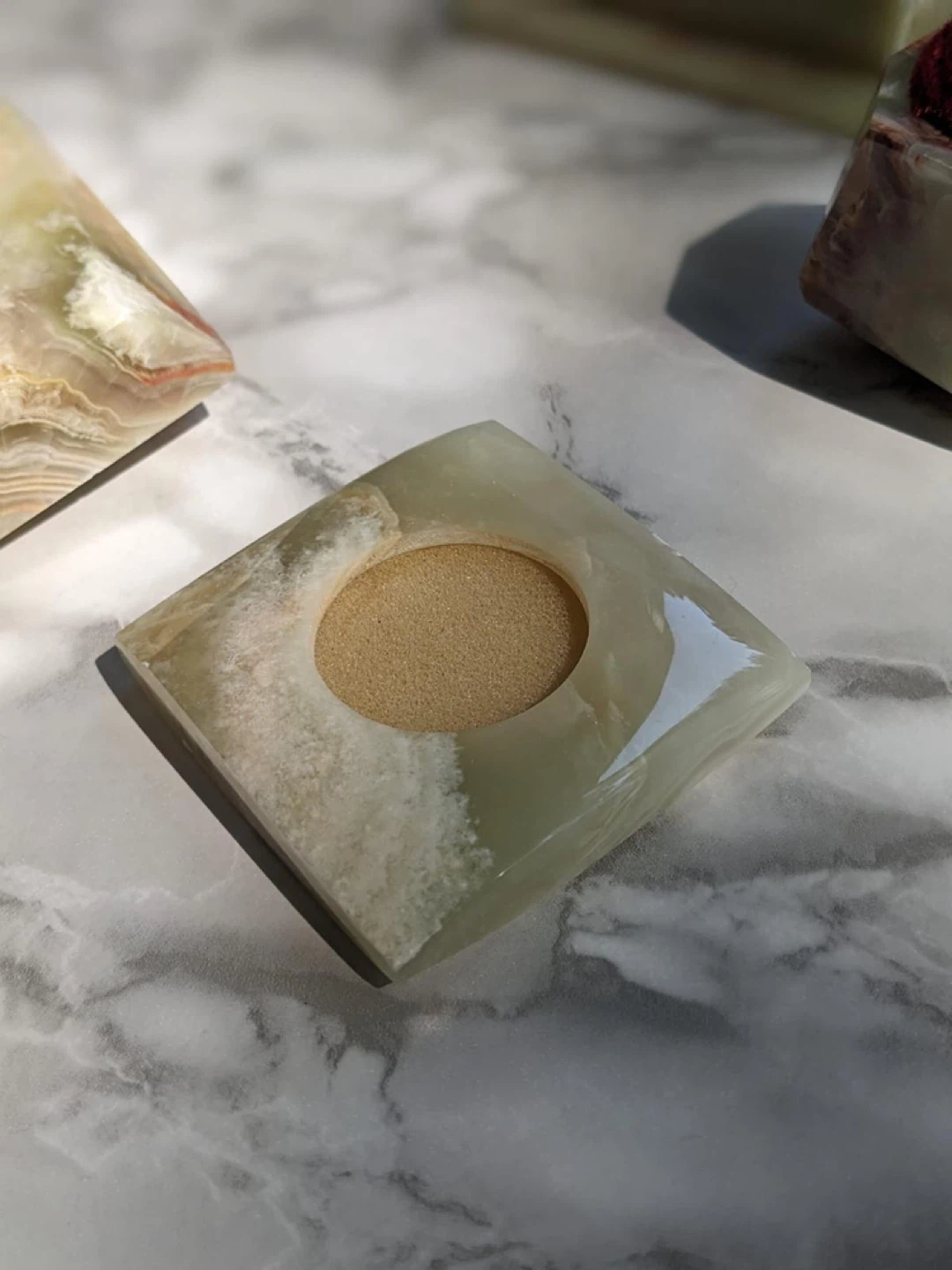 Green Onyx Stone Ashtray Holder - photo 5