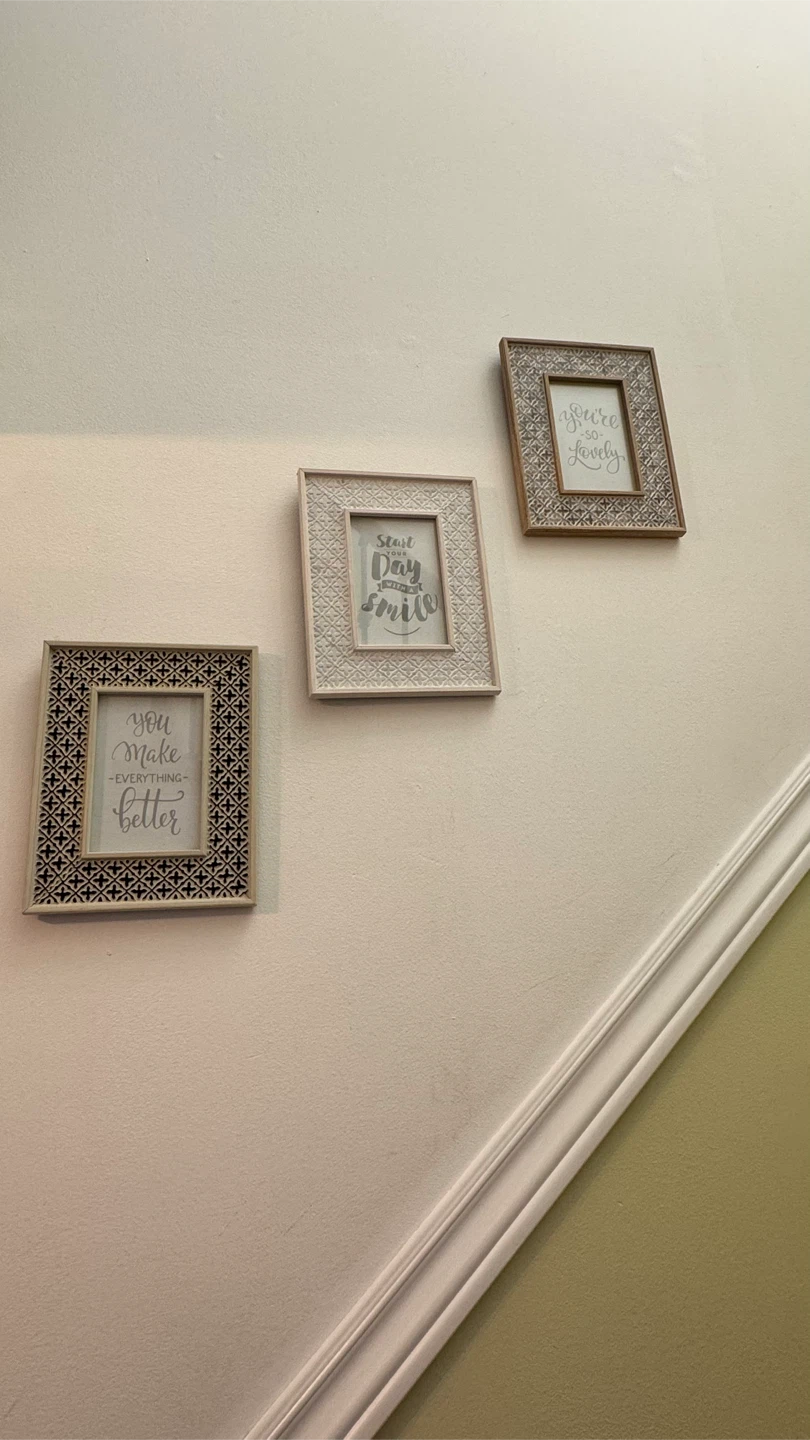Set of 3 Decorative Photo Frames with Inspirational Quotes