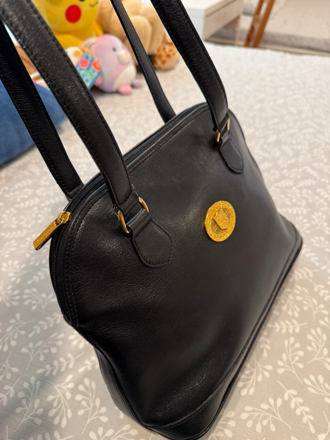 Black Leather Burberry Shoulder Bag - photo 2