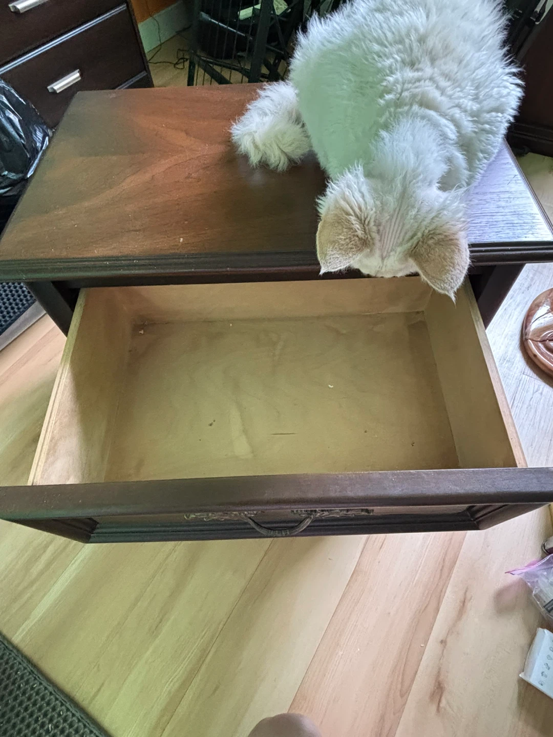Dark Wood Nightstand x 2 with 2 Drawers - photo 4