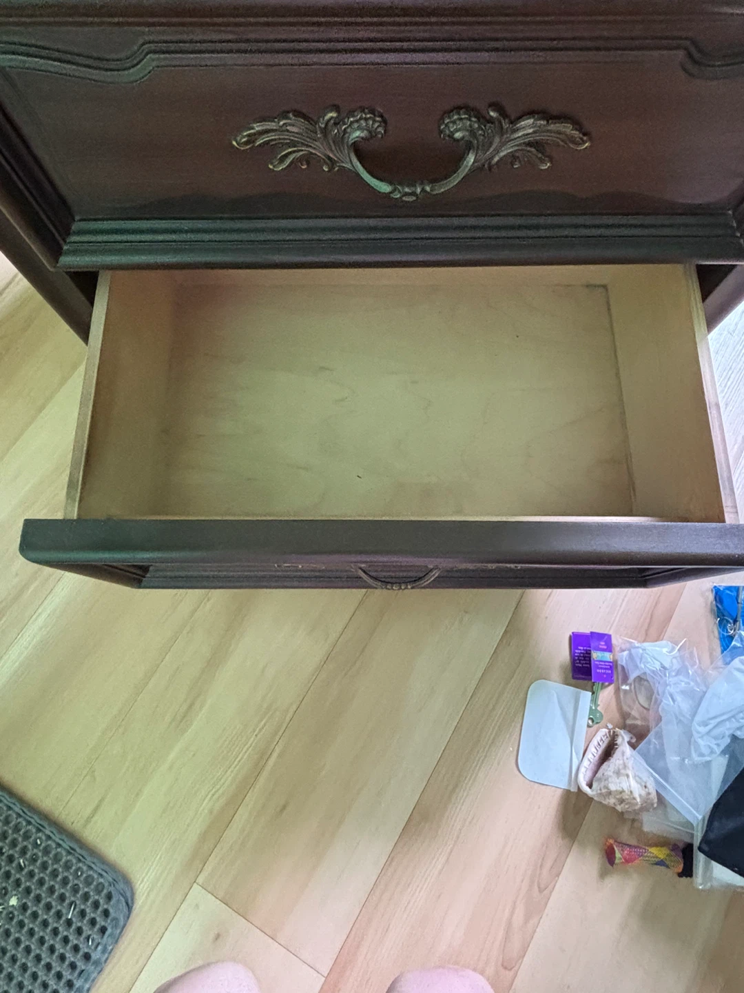 Dark Wood Nightstand x 2 with 2 Drawers - photo 3