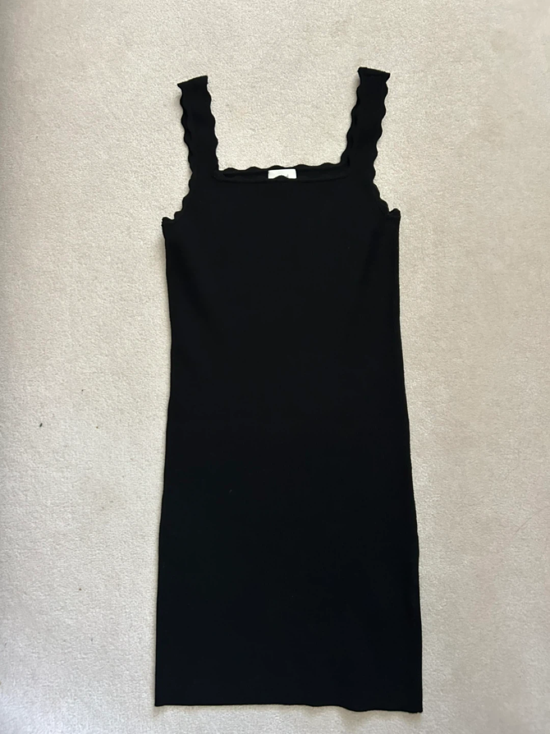 Wilfred Black Scallop Neck Ribbed Tank Dress Size M - photo 3