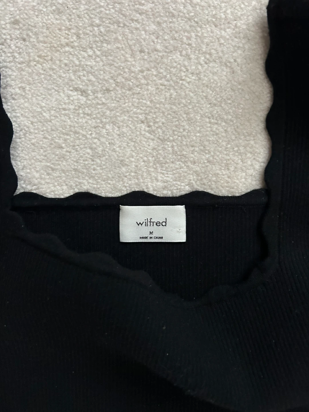 Wilfred Black Scallop Neck Ribbed Tank Dress Size M - photo 4