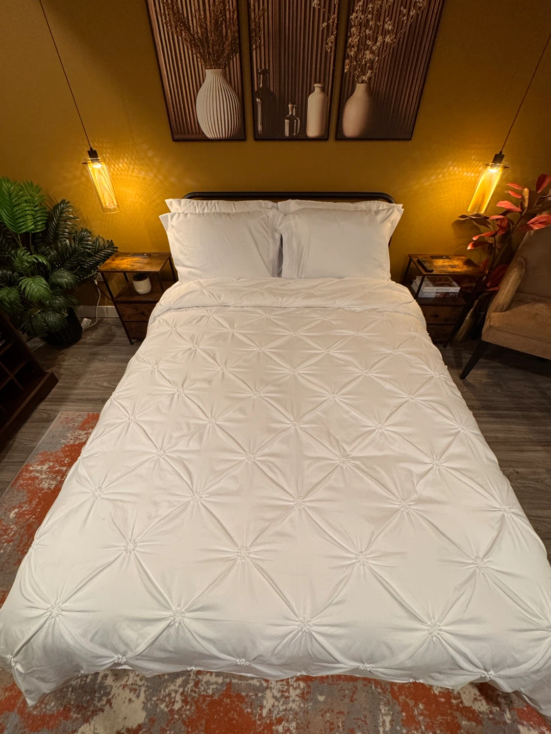 Metal Bed Frame with Wood Accents - Full (Double) Size