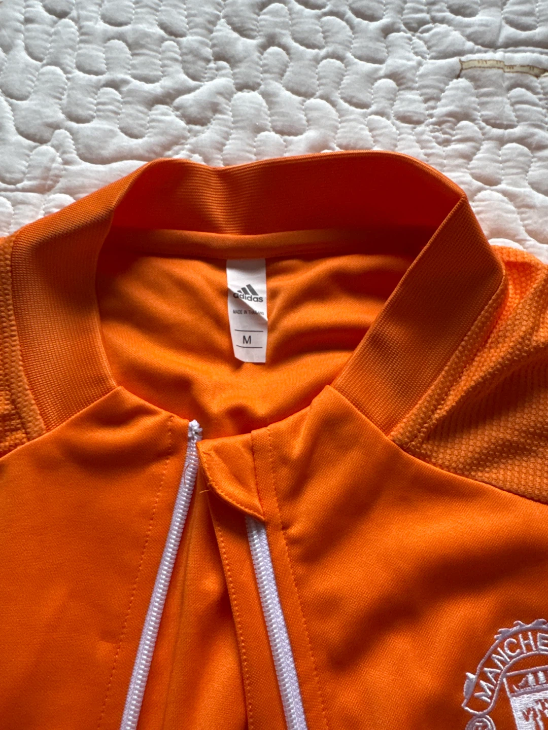Manchester United Adidas Soccer Track Jacket Orange Men's Medium - photo 4