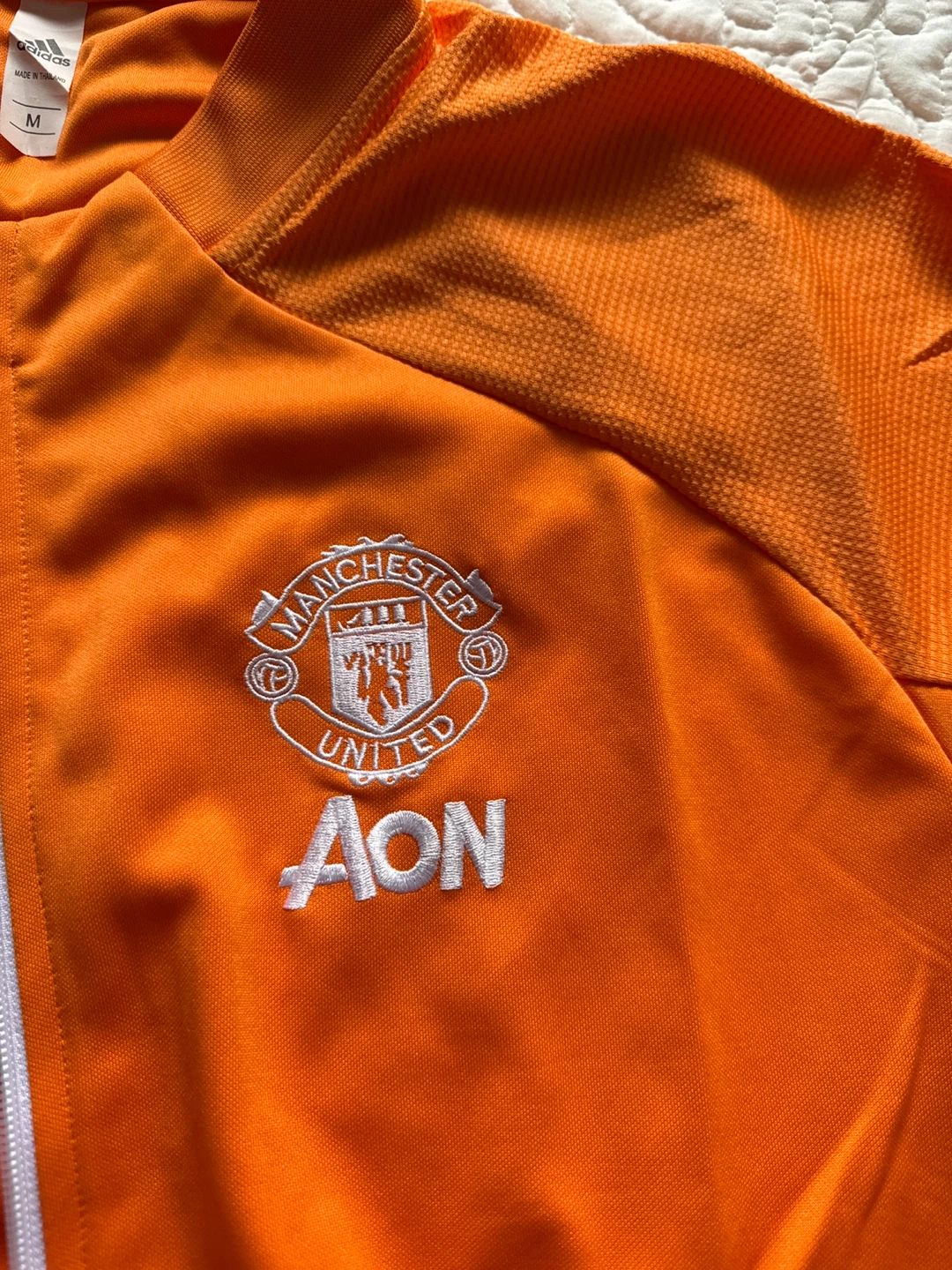 Manchester United Adidas Soccer Track Jacket Orange Men's Medium - photo 2
