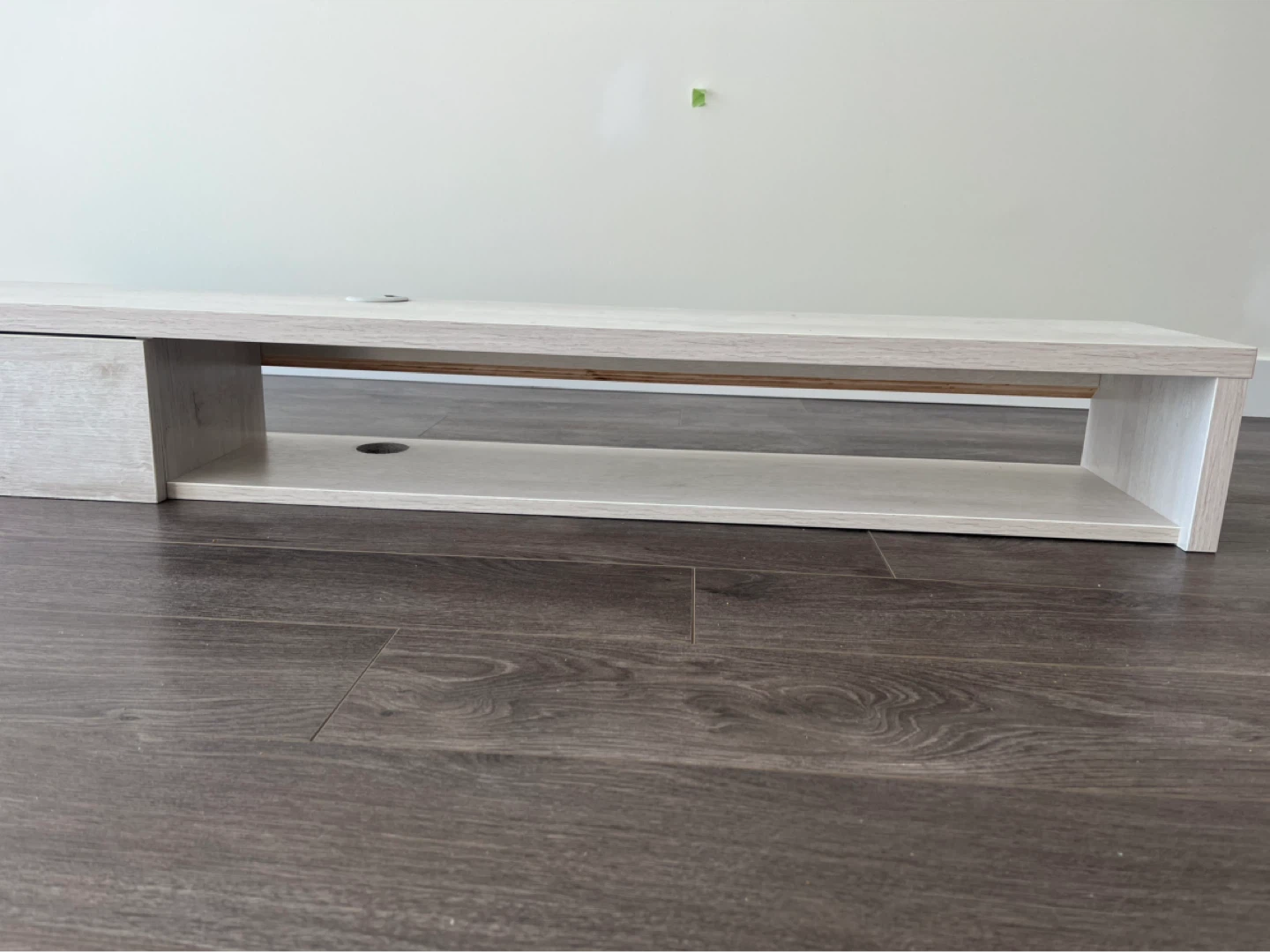Modern Floating TV Stand with Drawer - Light Wood Finish - photo 3