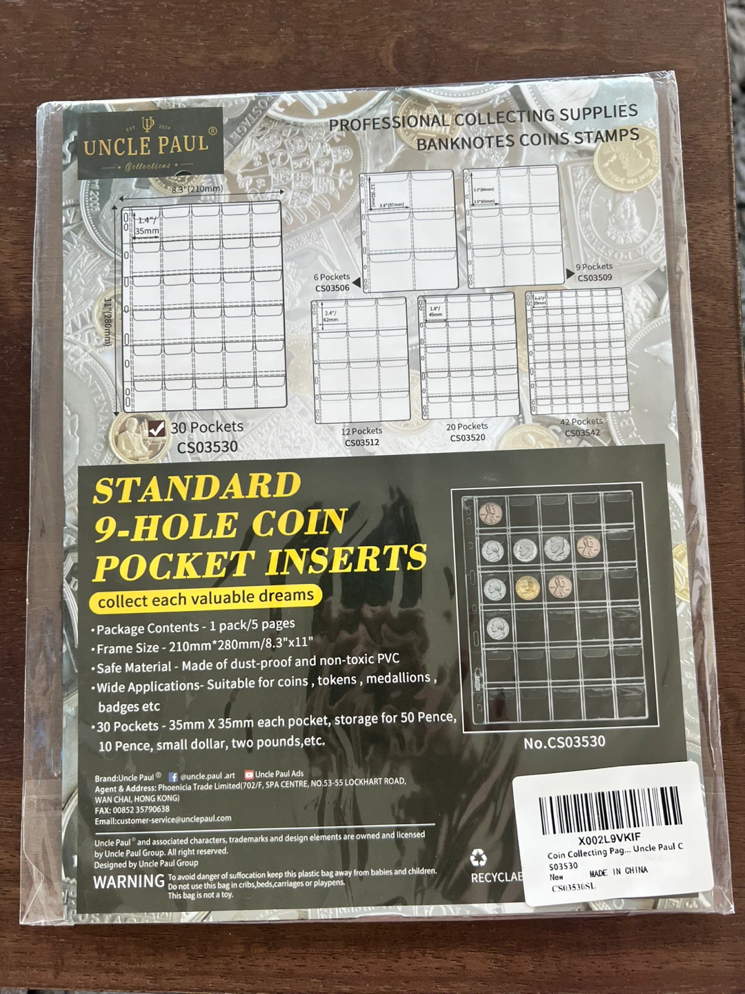Uncle Paul Standard 9-Hole Coin Pocket Inserts