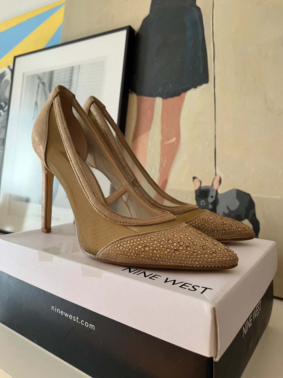 Nine West Women's Gold Mesh Embellished Stiletto Pumps Size 8M - photo 2