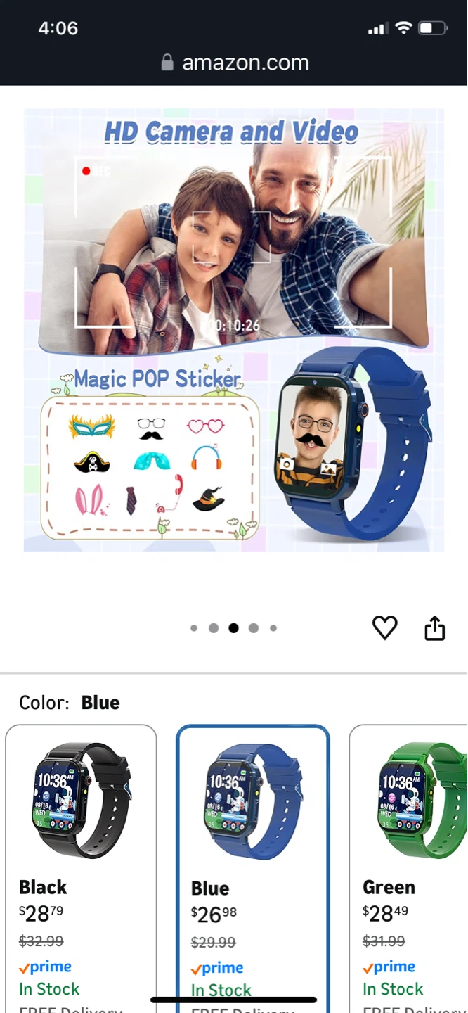 Best gift -Blue Kids Smart Watch with HD Camera and Games - photo 3